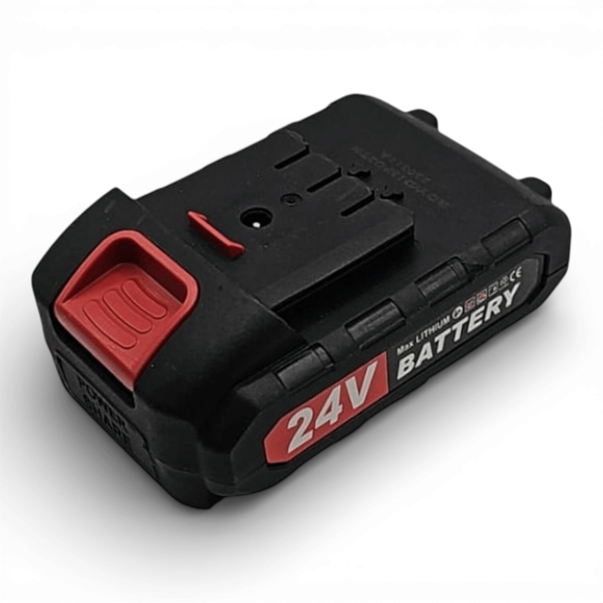 Acumulator 24V Li-Ion cu 2 pini și mufă verticală – compatibil foarfecă electrică, drujbă, bormașină și alte scule electrice