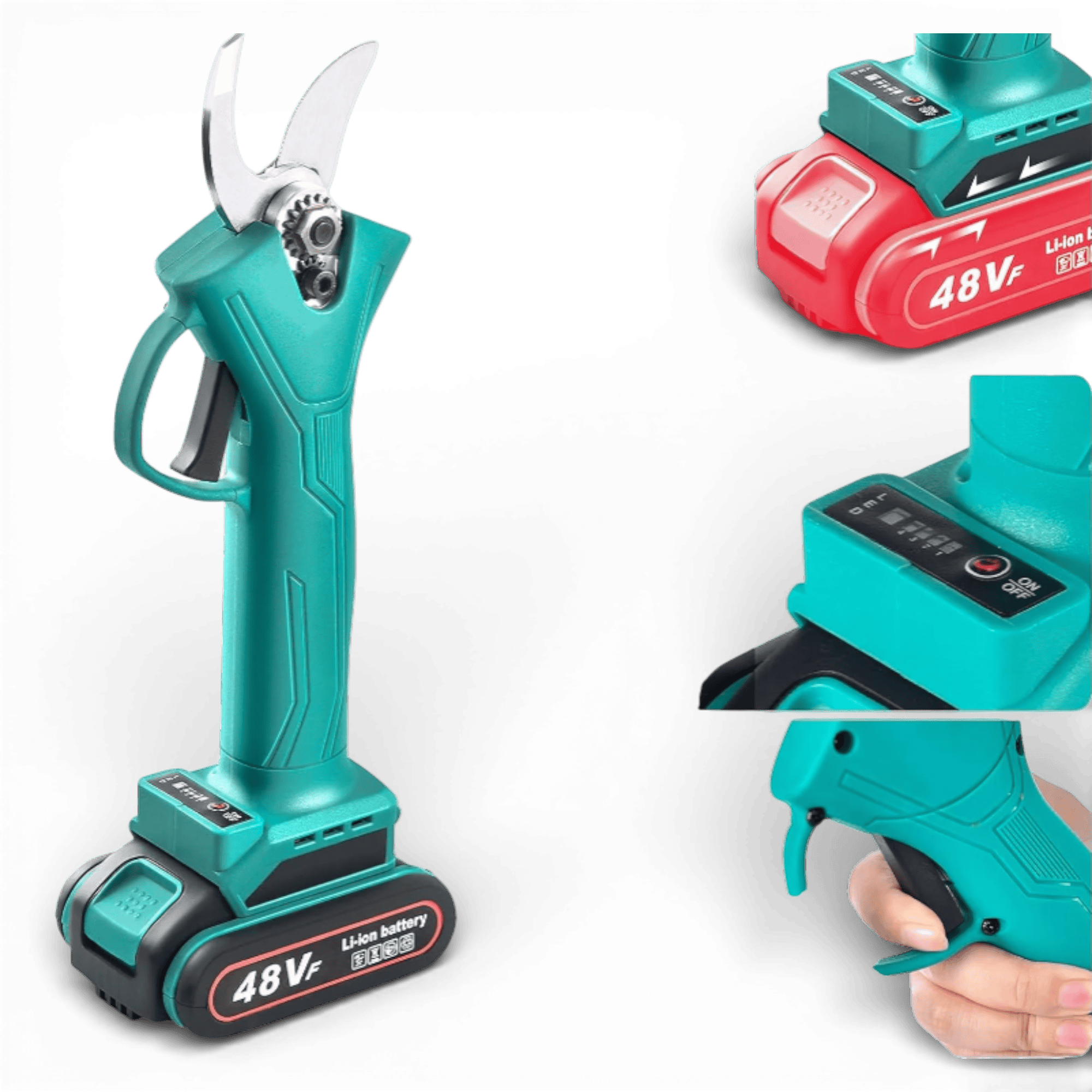 Foarfeca electrica pentru gradinarit AEIDEN 500W, 2 acumulatori 48V 8Ah, lama SK5, taiere 30mm, cu incarcator si valiza