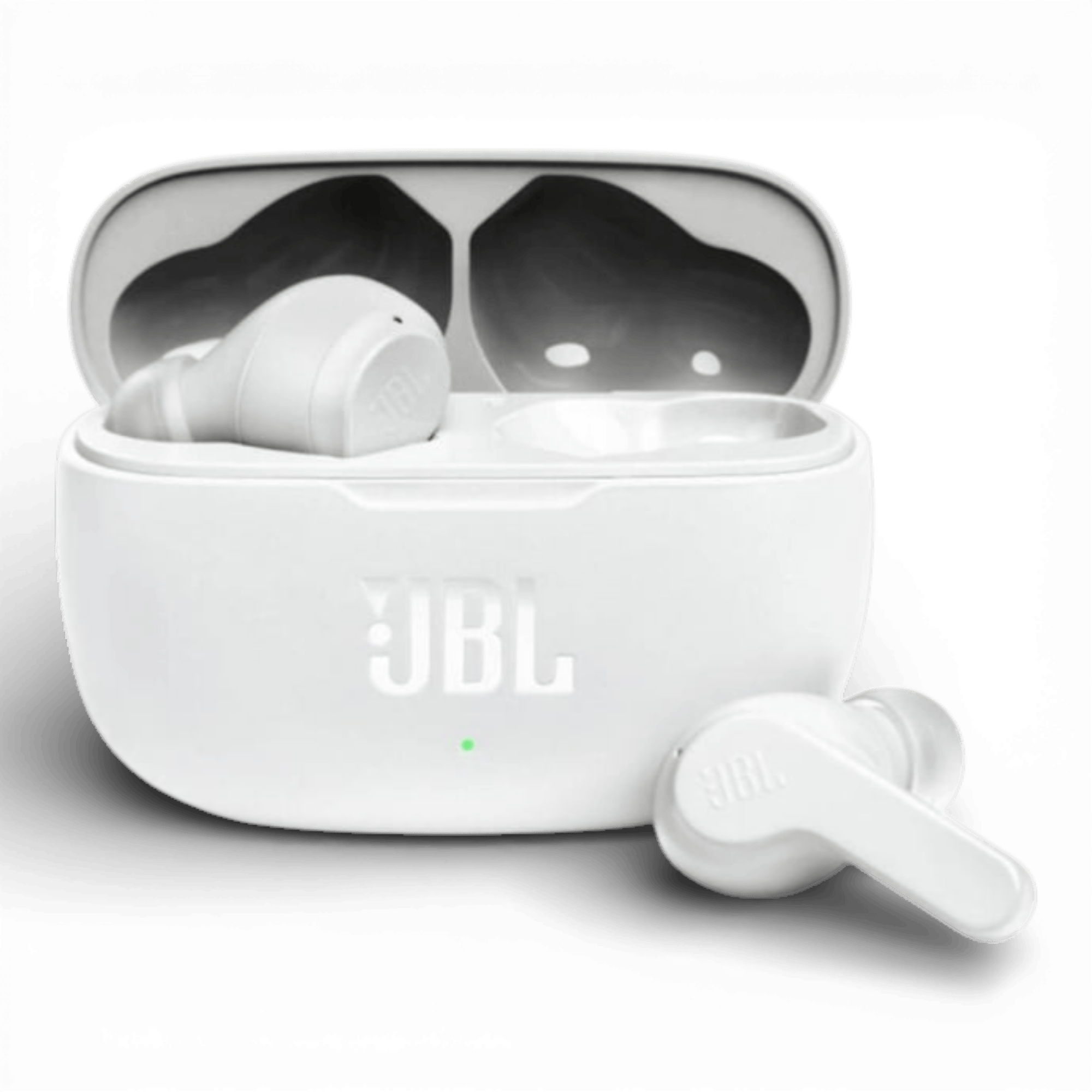 Casti audio in-ear JBL Wave 200TWS, True Wireless, Bluetooth, Deep Bass, IPX2, Touch Control, Alb