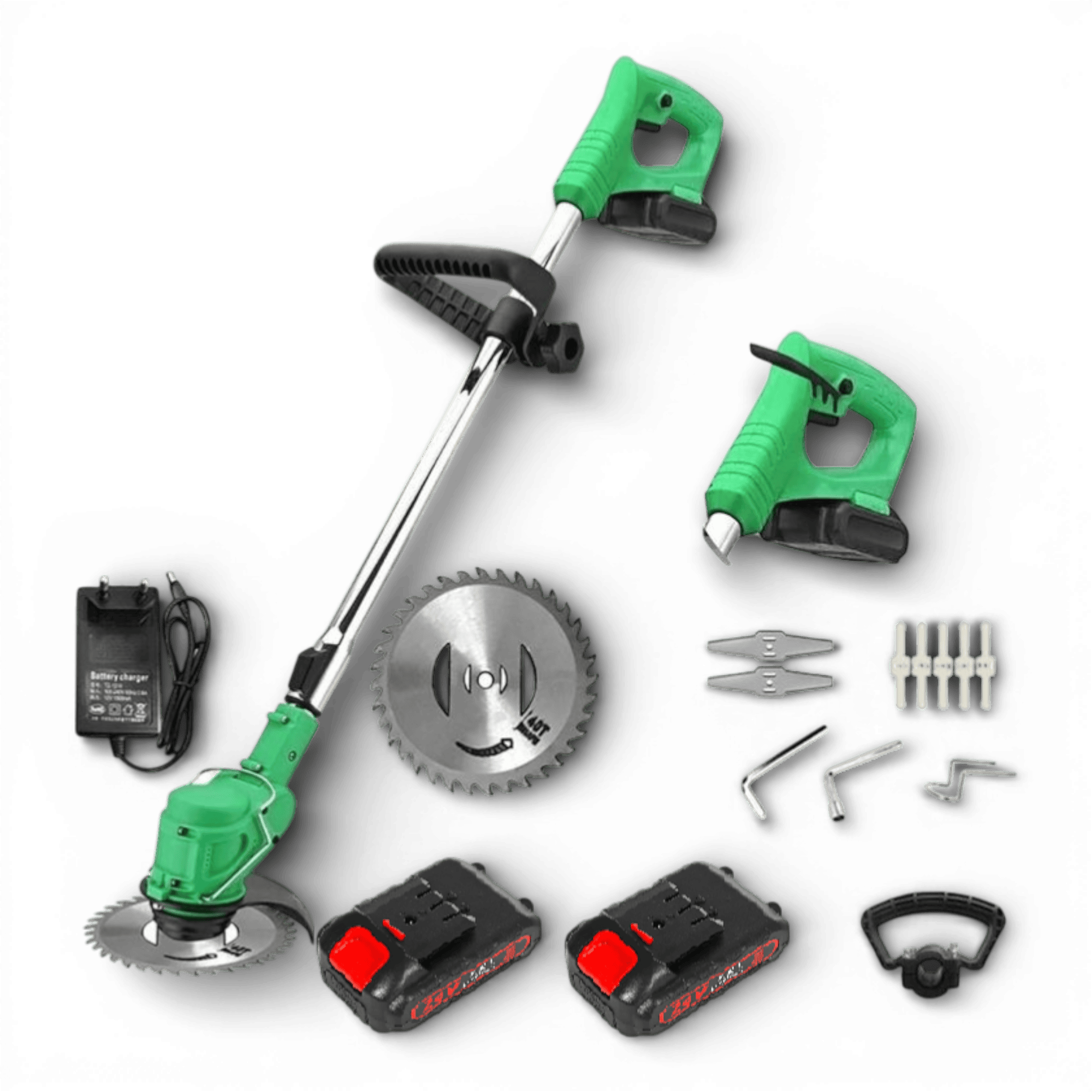 Motocoasa electrica pentru Gradinarit 48V 500W, 2 acumulatori, baterie 4000mAh, 18.000 RPM, brat ajustabil, accesorii incluse