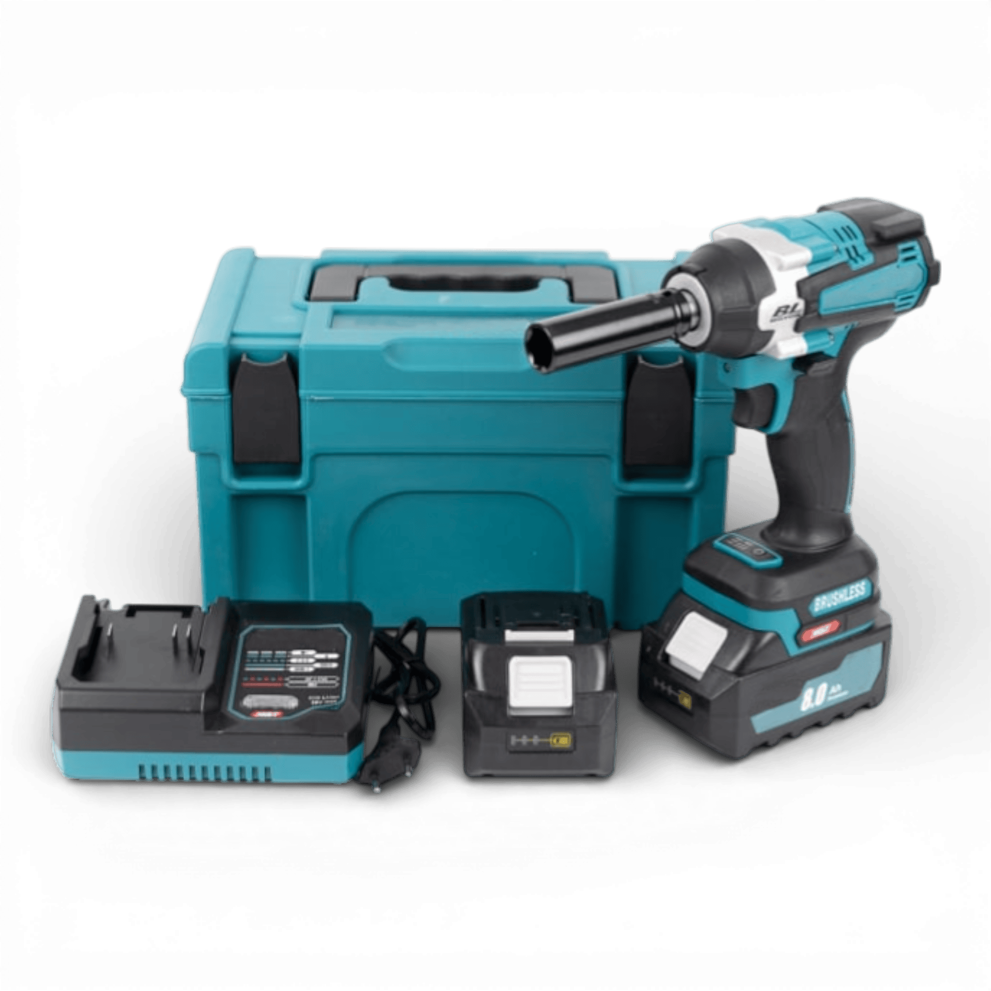 Masina de impact si insurubat AEIDEN ®, cu 2 acumulatori, 48V, 8Ah, patrat si bit, BRUSHLESS, Albastru