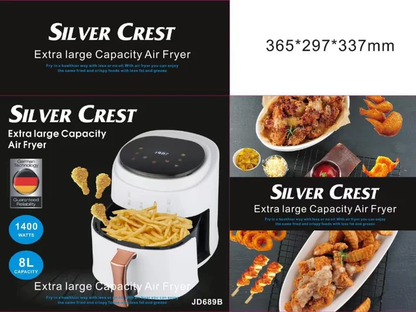 Friteuza cu aer cald Fry Digital,  2400W, 6 programe, capacitate 8L, temperatura ajustabila, timer 60 minute.