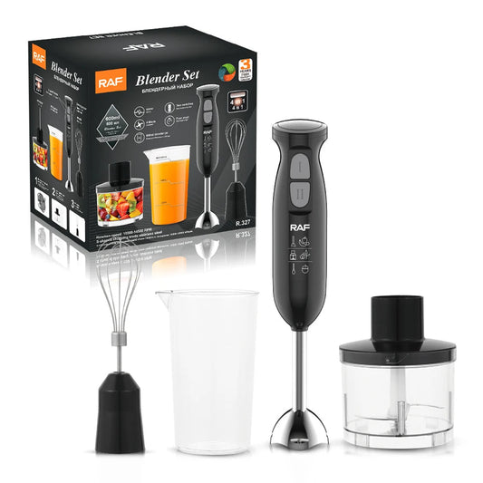 Set Blender de Mana 4 in 1, RAF, 800W cu 2 Viteze si Functie Turbo