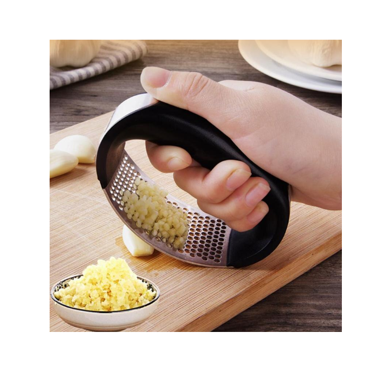 Stuffix® garlic press, stainless steel and silicone, black