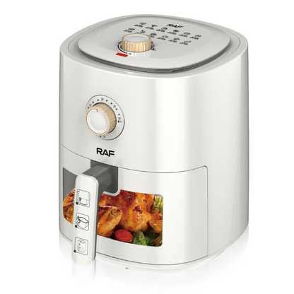 Air Fryer RAF R5332W, Friteuza cu aer cald, Fara ulei, capacitate 6L, 1500W, Alb