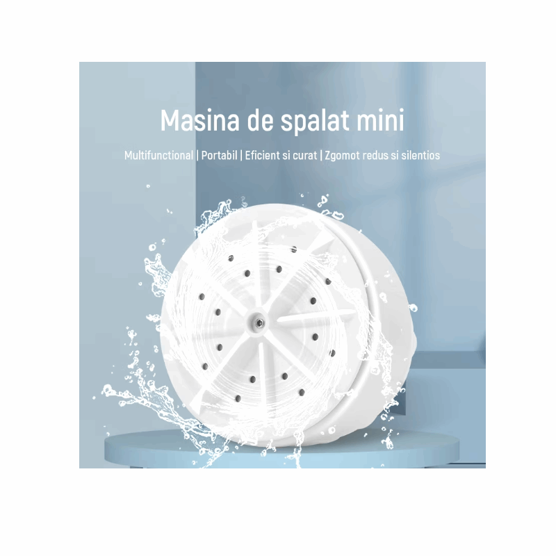 Masina de spalat mini portabila, 18W, alimentare USB, 9.5×7.5 cm, Alb