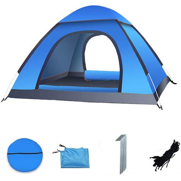 Cort camping cu deschidere automata pop-up, impermeabil, protectie UV, 2 usi