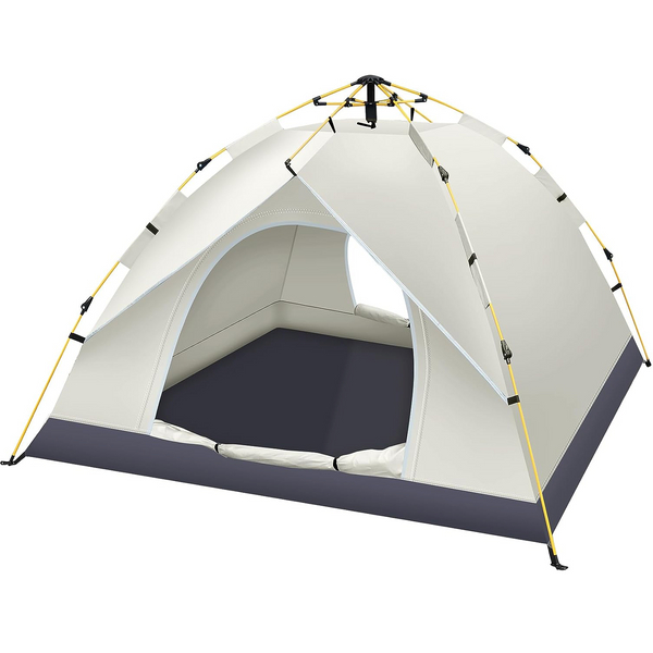 Cort camping 3-4 persoane cu deschidere automata pop-up, impermeabil, protectie UV, 2 usi