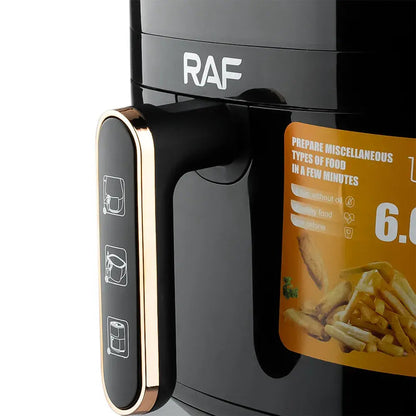 Air Fryer RAF-5324B, Friteuza cu aer cald, Fara ulei, Capacitate 6L, 1500W, Negru