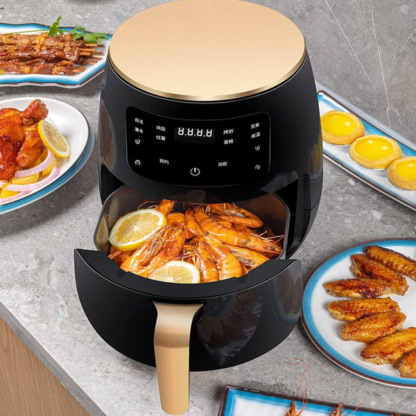 Friteuza cu aer cald, S-18 Air Fryer, 2400W, afisaj digital, LCD Touch control