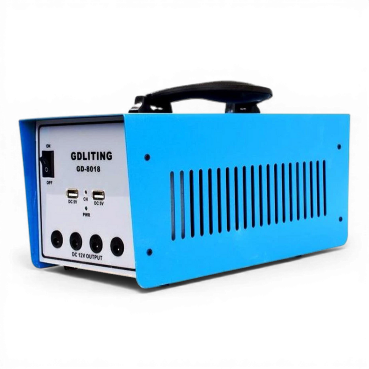 Sistem Fotovoltaic GD Liting GD-8018 – Sistem 12V/12Ah 100W cu Panou Solar 18V/20W, 3 Becuri, Ieşire USB, Alimentare 220V