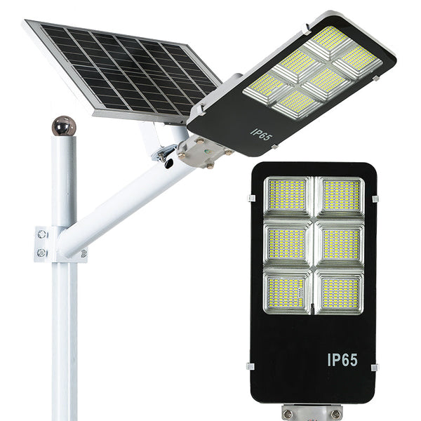 Lampa solara stradala LED SMD, cu panou solar, telecomanda si brat montare