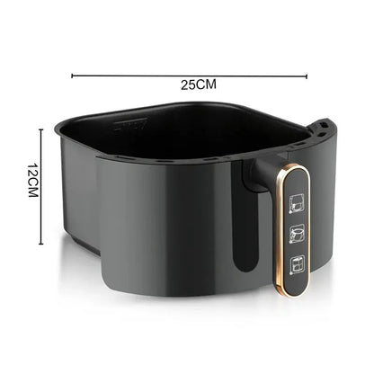 Air Fryer RAF R5330W, Friteuza cu aer cald, Fara ulei cu Display Digital, Capacitate 6L, 1500W, Negru