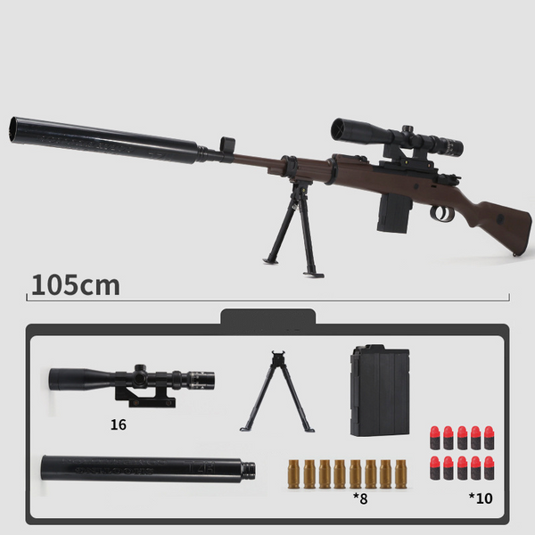 Sniper de jucarie cu luneta si gloante moi, AWM 98K, 105cm