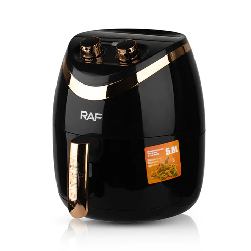 AirFryer RAF 5232, Friteuza cu aer cald, Capacitate 5.8L, 1500W, Negru