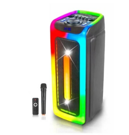 Boxa portabila bluetooth, D-2806, USB, Radio FM, microfon, joc de lumini RGB