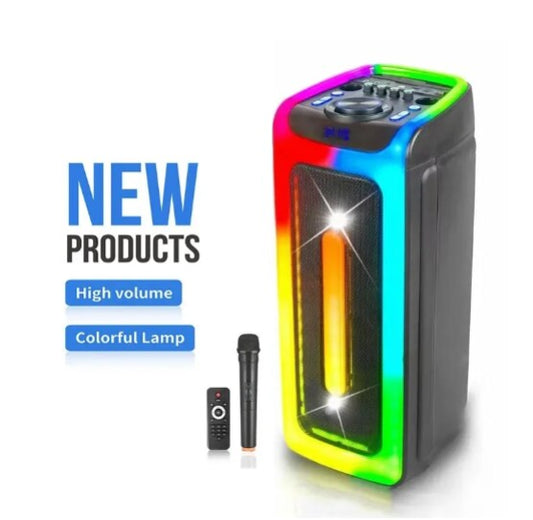 Boxa portabila bluetooth, D-2806, USB, Radio FM, microfon, joc de lumini RGB