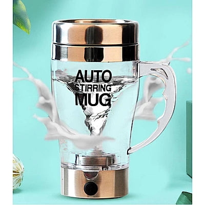 Cana Transparenta cu Amestecare Automata si Maner - Auto Stirring Mug 350 ml