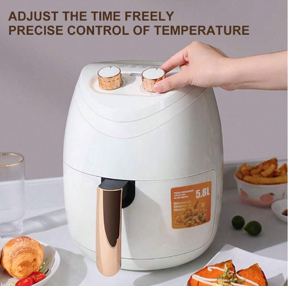 Air Fryer RAF R5232, Friteuza cu aer cald, Capacitate 5.8L, 1500W, Alb