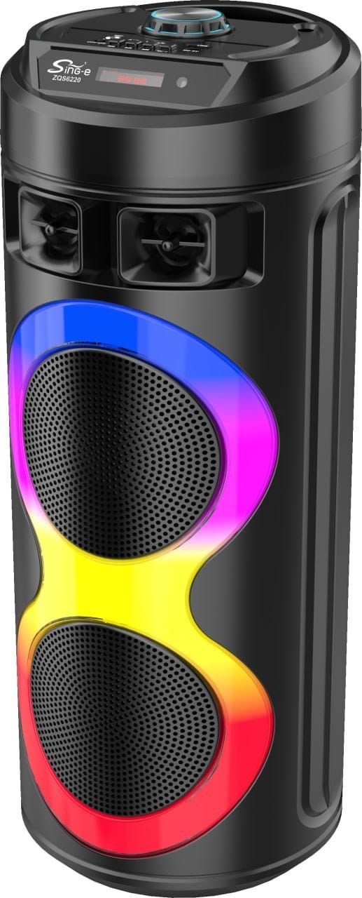 XL 300W Professional Speaker, 2 Speakers 6.5 INCH, High Autonomy + Super Bass + Light Game, Karaoke, Connection. Bluetooth, USB, RadioFM, Gift Bluetooth Headset + USB Stick + Microphone