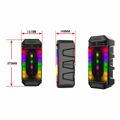 Boxa portabila ZQS-4252 cu leduri RGB, BLUETOOTH, USB, RADIO-FM, microfon cadou