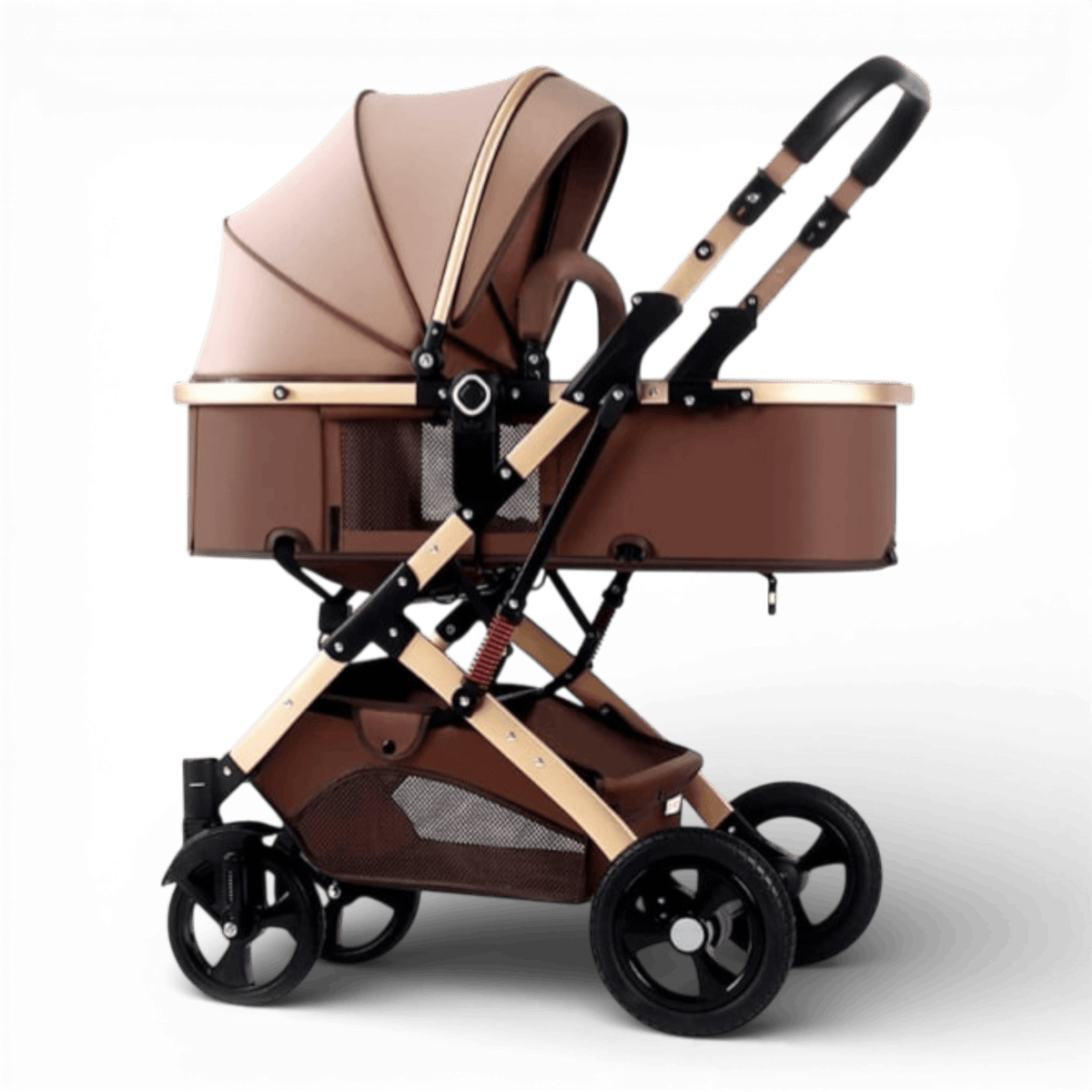 Carucior 2 in 1 pentru copii, pliabil, cu suspensii, transformabil landou-sport, 0-36 luni, cos pentru accesorii