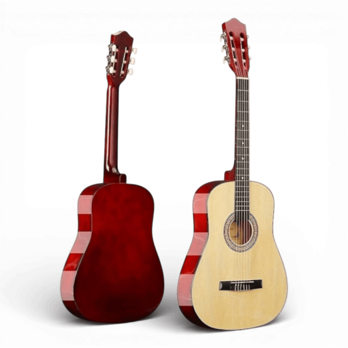 Chitara Clasica Crem/Natur 4/4 38" ( 95 X 35 CM ), pentru Incepatori si Adulti, Recomandata peste 8-10 ani, 6 Corzi Metalice, 20 De Taste