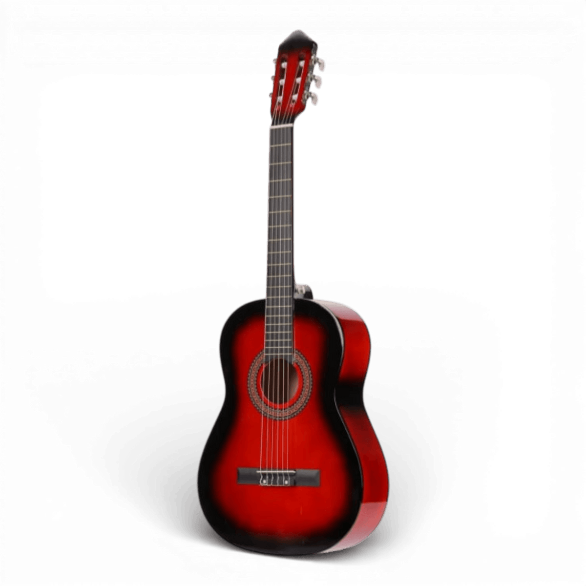 Chitara Clasica Rosu 4/4 38" ( 95 X 35 CM ), pentru Incepatori si Adulti, Recomandata peste 8-10 ani, 6 Corzi Metalice, 20 De Taste