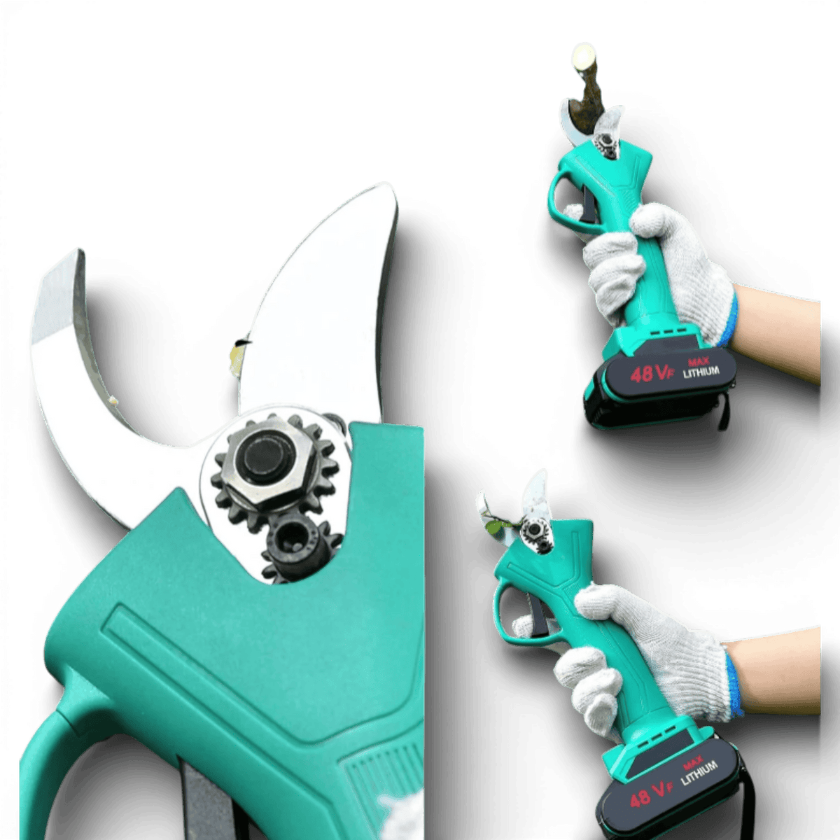 Foarfeca electrica pentru gradinarit AEIDEN 500W, 2 acumulatori 48V 8Ah, lama SK5, taiere 30mm, cu incarcator si valiza