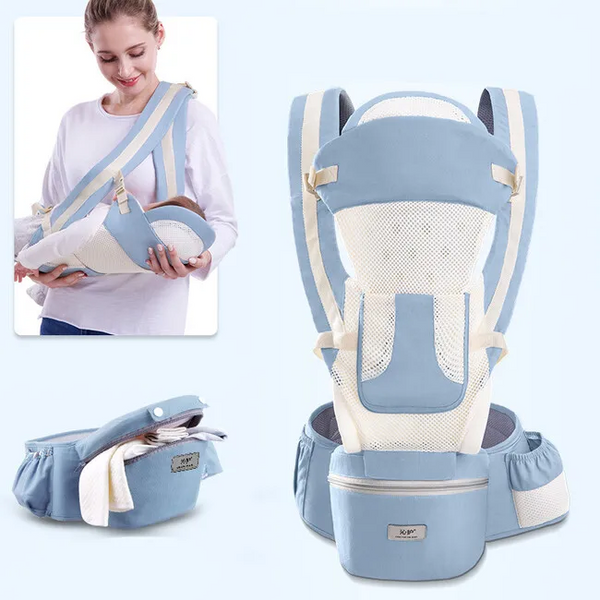 Marsupiu ergonomic, multifunctional pentru bebelusi, 15in1, greutate maxima 25 kg, Albastru