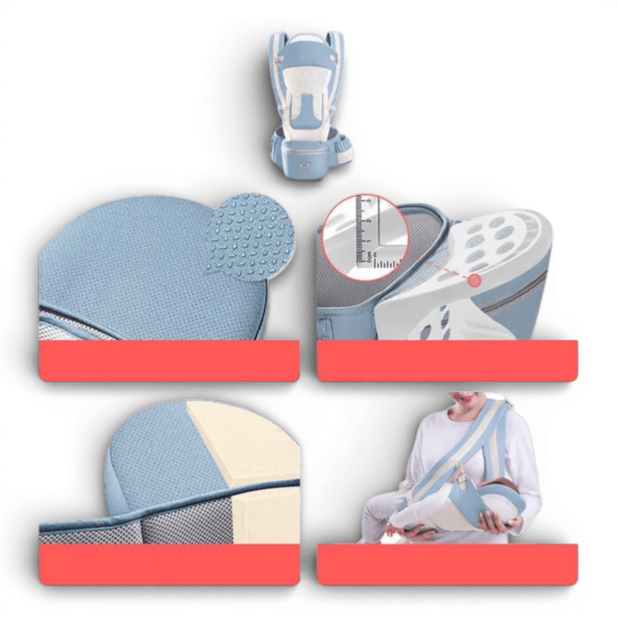 Marsupiu ergonomic, multifunctional pentru bebelusi, 15in1, greutate maxima 25 kg, Albastru