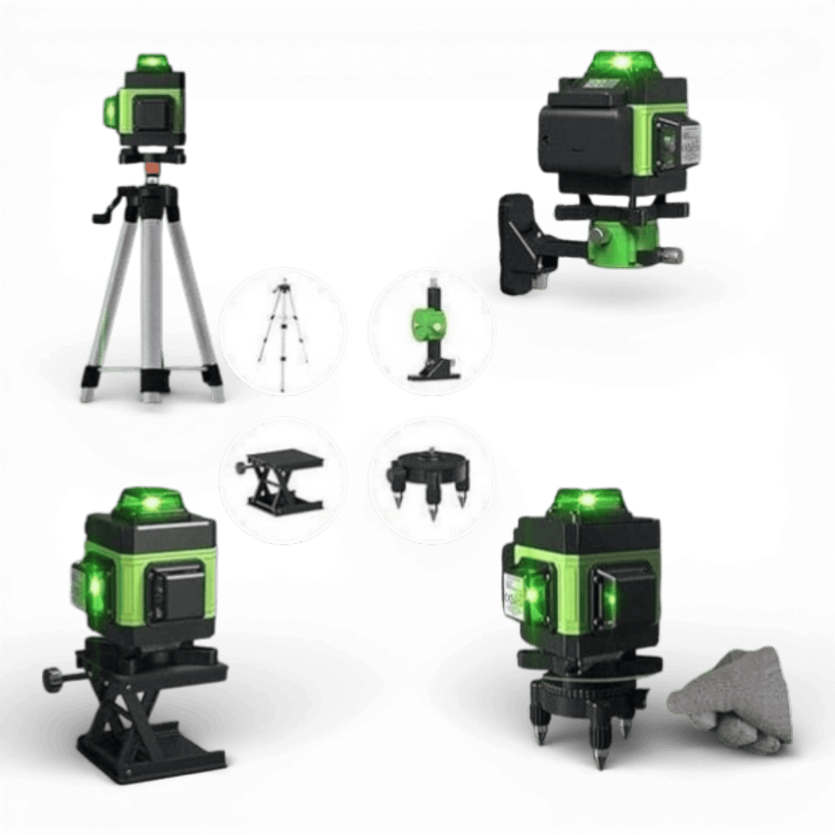 Nivela laser 4D AEIDEN ®, 16 linii, auto-nivelare, alimentare USB, 2 baterii, inaltime ajustabila 1.2M