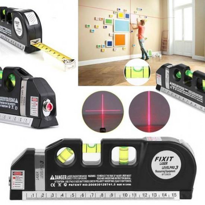 Nivela-boloboc multifunctionala cu raza laser si ruleta incorporata