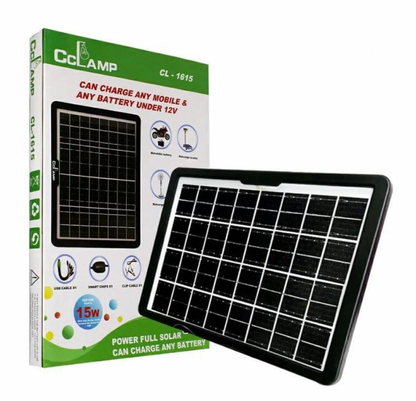 Set 4x Panou Solar portabil cu regulator, 15 W, tensiune 16V / 9V / 6V, 15W, Port multi USB, IP65, Incarcare dispozitive electronice sau baterii auto si moto, Negru.