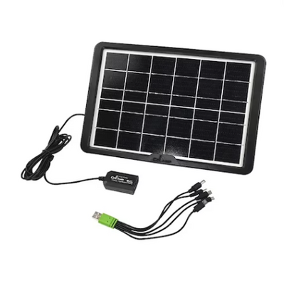 Pachet promo: 3x Panou Solar Portabil, Putere 8W, Tensiune 6V, IP65, Cablu cu Mufe 5 in 1, Negru