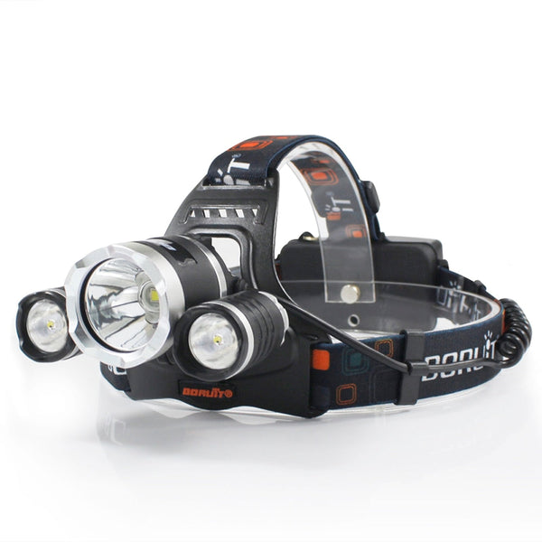 Lanterna frontala de cap cu 3 LED-uri Cree XML T6, 5000 lumeni