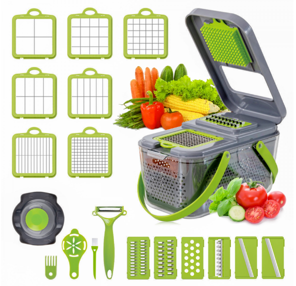 Razatoare/Feliator 6 in 1 pentru Legume cu 22 de Accesorii VEGGIE SLICER