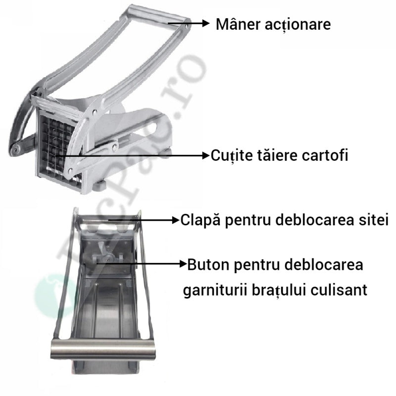 Aparat de taiat cartofi pai si legume, din inox