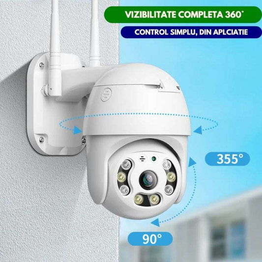 Camera de supraveghere Wifi exterior, rotativa, cu senzor de miscare