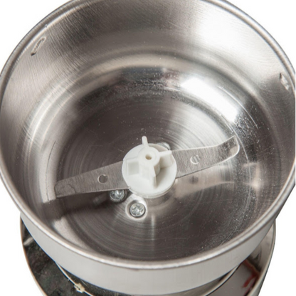 Electric grinder for coffee or spices, made of stainless steel 