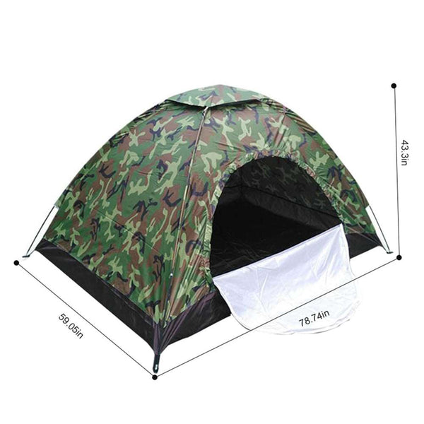 Cort camping 2 persoane Army, 200 x 150 x 110 cm, plasa insecte si filtru UV