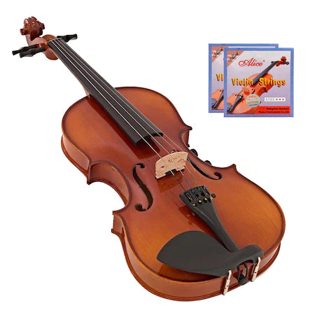 Classical violin set, size 1/4, wood, material case, two sets of strings included