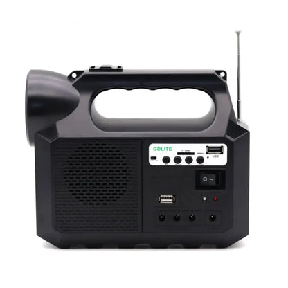 Kit Solar Portabil GDLite GD-8017M, Panou solar, USB, Bluetooth, Radio FM, MP3, Lanterna LED, 3 Becuri Incluse, Incarcare telefonica