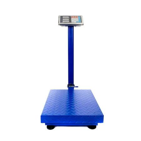 Electronic scale 350kg with battery and metal platform made of corrugated sheet metal, foldable arm