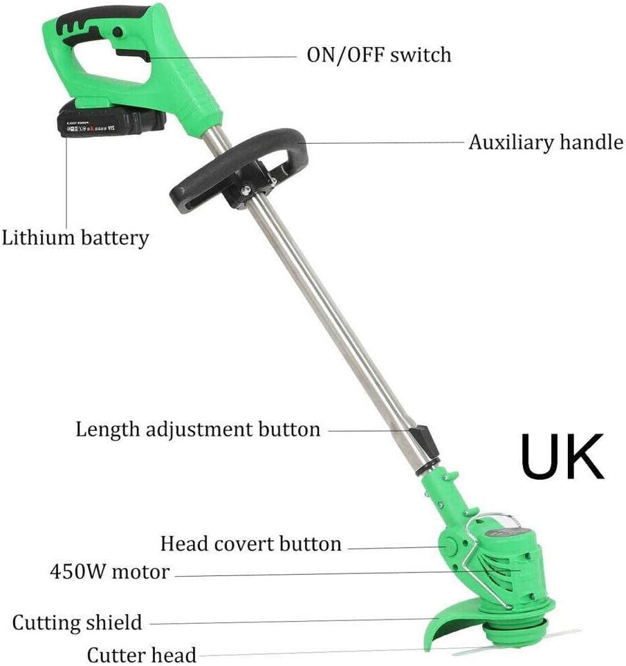 Motocoasa electrica 36V, 4000 mAh, 18000 RPM, 2 acumulatori