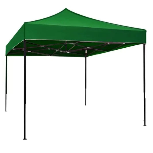 Cort Pavilion 3x3m Verde Pliabil Cadru Metal pentru Curte, Gradina, Evenimente