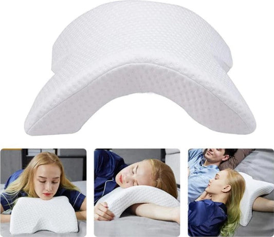 Arched memory foam pillow, white