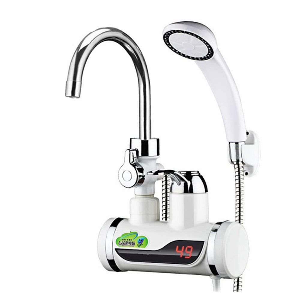 Electric Faucet for Hot Water, Instant Heater with Shower System Included, 3000W / With Wall Mount