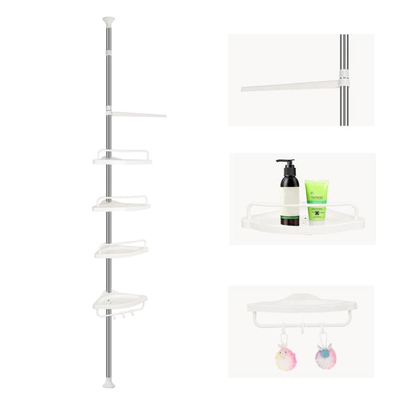 Telescopic bathroom shelf, 4 shelves, 100-260 cm 