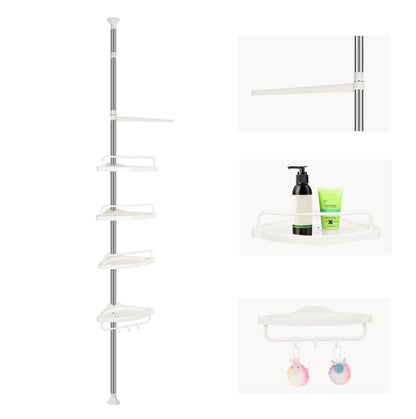 Telescopic bathroom shelf, 4 shelves, 100-260 cm 